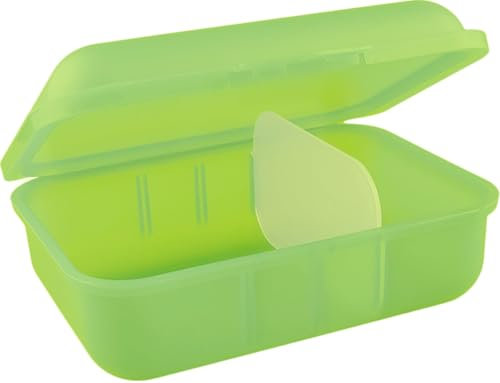Buchsteiner Klickbox HOCH mit Inneneiteilung | 1 Trennsteg | Brotdose | Lunchbox | Aufbewahrungsdose | Frischhaltedose | spülmaschinenfest (limone)