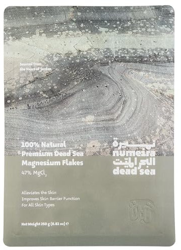 Numeira Totes Meer Salz Magnesium Bad und Einweichen, Entspannendes Magnesium Badesalz aus Jordanien, Reines Magnesiumchlorid Flocken für Baden, Unparfümiert, 250 g