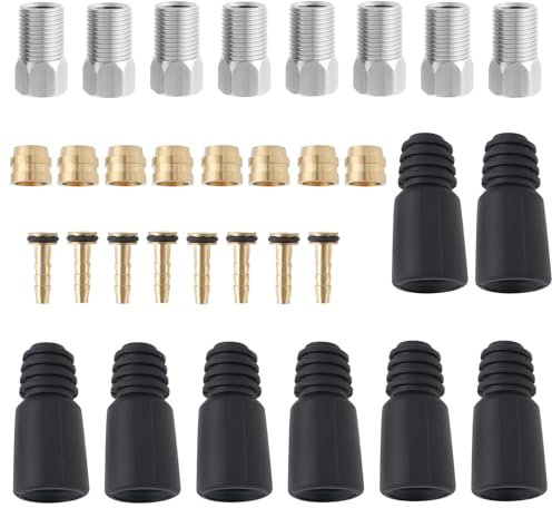 Briny River 8er-Set Fahrrad-Hydraulik-Scheibenbremsschlauch Olive Bremsschlaucheinsatz Widerhakenschrauben Reparatursatz Olive-Anschluss Kompatibel mit TEKTRO