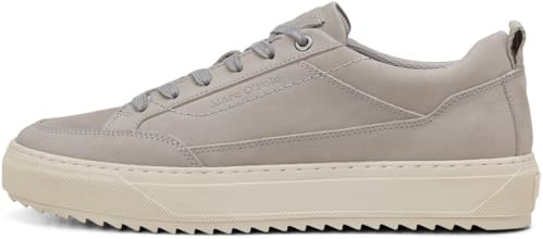 Marc OߴPolo Herren Sneaker flach aus Leder zum Schnüren, Grau (Mid Grey), 42