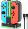 Yingtop Base de Carga para N-intendo Switch y OLED, Estación de Carga 4 en 1 para J-oy-con y Mandos con Indicador LED,Cable USB-C de 3.3 FT/1M - Compatible con Todos los Modelos de Switch