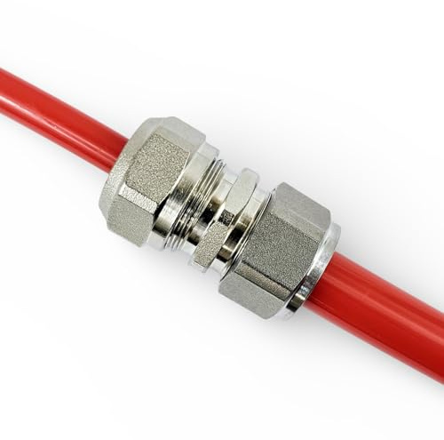 Adapter Reducer for Water Underfloor Heating Evoh Pipe and Multilayer Pert-Al Pert and Pex Pipe, Reducing Coupling Plastic to Copper Pipe (16mm Evoh x 20mm Evoh)