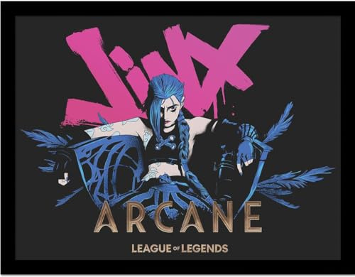 Pyramid International Arcane Jinx Gerahmter Sammlerdruck, offizielles Lizenzprodukt, League of Legends, 30 x 40 cm, Einheitsgröße