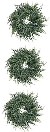 Cabilock 3 STK Weinrebe Kranz Girlanden Beute Lichterketten Drinnen Türhänger Buchsbaum Tannenkranz Zweige Zur Dekoration Lametta Wandbehänge Kränze Für Die Haustür Eicheln Green PVC