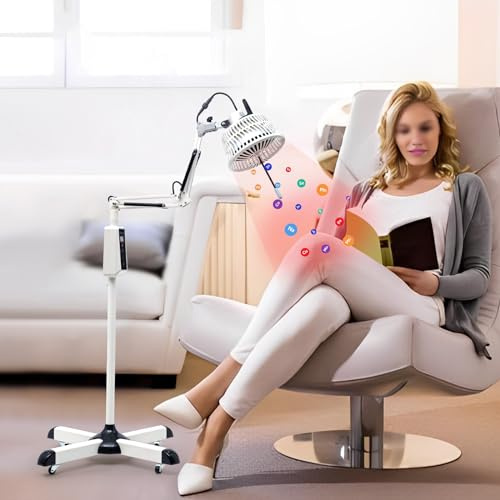 TDP Fern Infrarotlampe mit Anti-Verbrühung Isolation Bar 300W Touchscreen Rotlichtlampe Wärmelampe 2,5 μm-13,5 μm,Timer 30-90 Min/Am Ganzen Körper Anwenden