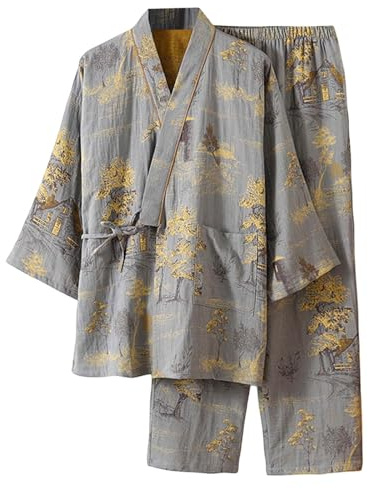 Générique Japonais pour Homme en Coton Hanfu Ancien Pyjama Costume Grande Taille Vêtements Zen Vêtements Taoïstes pyjama homme ete