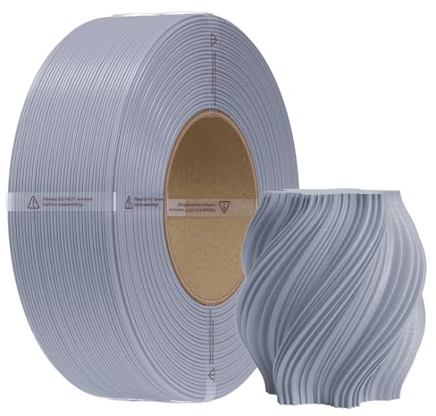 Creality PETG Filament Refill 1.75mm Bundle, Spool-Free for Most 3D Printers, Reusable Spools, High Precision ±0.03mm, Excellent Toughness, Odorless & Moistureproof (Grey*1KG)
