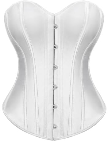 LEACOOLKEY Damen Corsage Korsett Top Bustiers Vollbrust Gothic Corsette Bodyshaper Waist Cincher XS-XXL