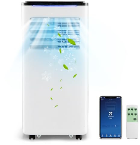 GOPLUS Climatiseur Portable 9000 BTU, 4 en 1 Refroidisseur d'Air Mobile avec Réfrigération, Déshumidification, Ventilateur et Chauffage, Climatiseur Évaporatif avec Télécommande (9000BTU|20m²)
