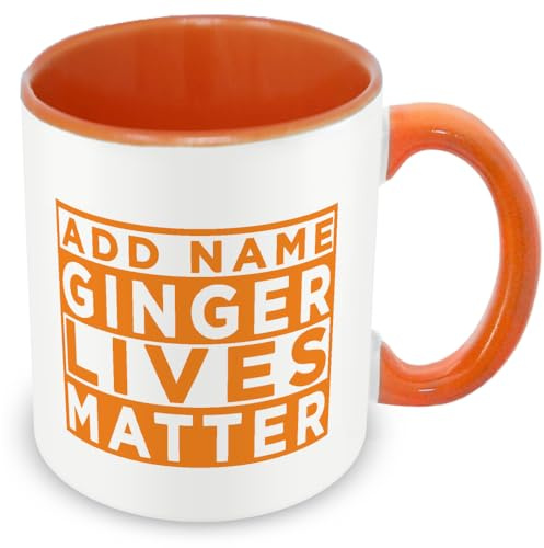 MUGGZ Personalised Funny Mug – “Ginger Lives Matter” – Orange Design – Custom Novelty Cup