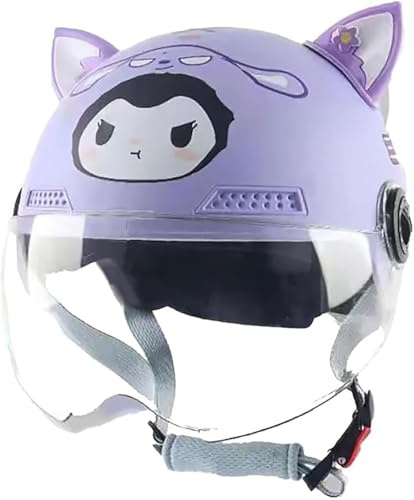 Casco Da Motociclista Per Bambini Piccoli, Casco Aperto Per Scooter Elettrico, Casco Da Bici Da Strada Con Visiera Parasole, Casco Retrò Per Bambini E Bambine Dai 2 Ai 14 Anni 2,46-54cm