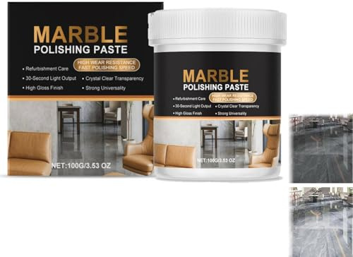 Marble Polishing Paste, Marmor Politur, Granit Reiniger, Marmor Reiniger, Marmorreinigung zur Wiederherstellung des Glanzes, Stein und Platten Intensivreiniger für Quarz, Küchenarbeitsplatten (1PC)