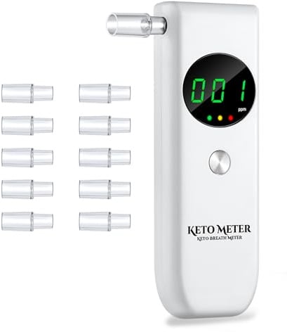 Ketone-Atemtester Professioneller Ketone-Atemtester Neuer verbesserter Ketone-Atemtester, hochpräzises Ketone-Messgerät zur Erkennung von Diät und Ketosestatus (Weiß)