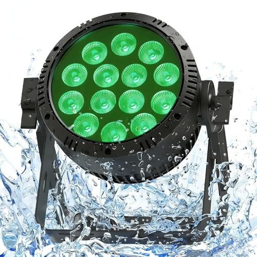 PUZILOZA RGBW 200W LED Par Strahler IP65, Wasserdichte 14 LED Bühnenlicht mit Stroboskop, Discolicht Partylicht Outdoor für Events Regentage Show DJ Party Bühnen Festivalauftritte