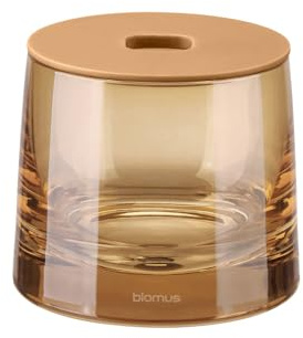 blomus Aufbewahrungsdose -AVA- | Aufbewahrungsbox aus Keramik | 8 x 8 x 7H cm | Farbe Tan | Badaccessoire & Organizer