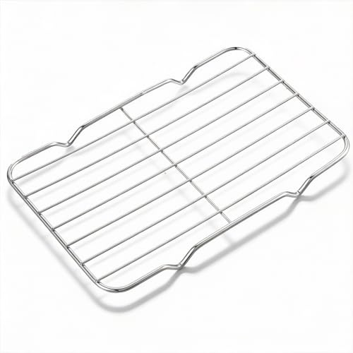 Sorcristy 8.5X5.4 Stainless Steel Cooling Rack, Wire Rack Baking Tray | Wire Grill Rack Small Heavy Duty Rectangle Grate Oven Roasting Racks with 4 Legs for Cooling Steaming, Dishwasher Safe