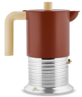 Alessi Caffettiera espresso Vite 6 tazze marrone – stile industriale e prestazioni top
