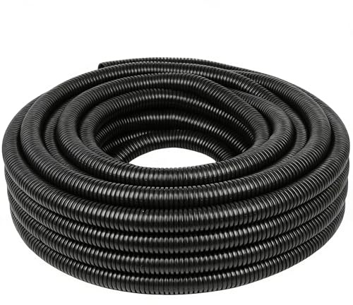 20m Flexible Corrugated Conduit Tube, High Temperature Cable Conduit Split Cable Sleeves Loom Tubing Auto Wire Conduit for Industrial Electrical Automotive Marine