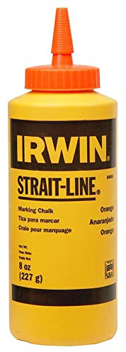 IRWIN Tools STRAIT-LINE High-Visibility Marking Chalk, 8-ounce, Orange (64905ZR), Pack of 1