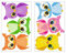 Samunshi® 6-teiliges Kunterbunte Eulen Wandtattoo Set Mädchen Jungen Kinderzimmer Babyzimmer (2x16x26cm)