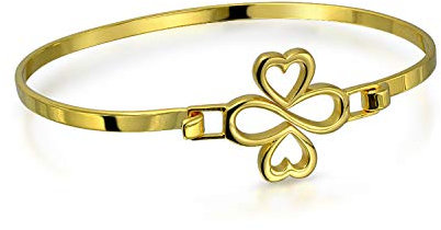 Bling Jewelry 14 Karat Vergoldetes .925 Sterling Silber Ayllu Amulett Talisman Herz Unendlichkeits Klee Armband - Liebe Glück Einheit Inspirierend Für Frauen Teenager