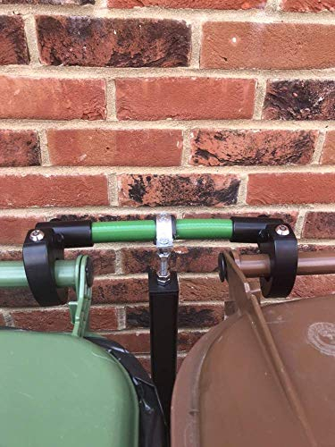 Wheelie bin lock. Wheelie bin stand keeping bins in designated area