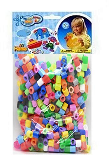 MAXI Bügelperlen Beutel mit 800 Stk Mix 74 (22 Farben). Große Bügelperlen für Kleinkinder ab 3 Jahren. 10mm Perlen. Made in EU.