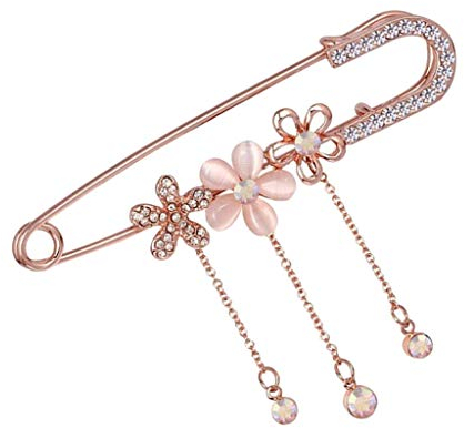 Sharplace Strass aus aus Brosche Sicherheitsnadel Anstecknadel mit Quasten Brosche Nadel, Roségold