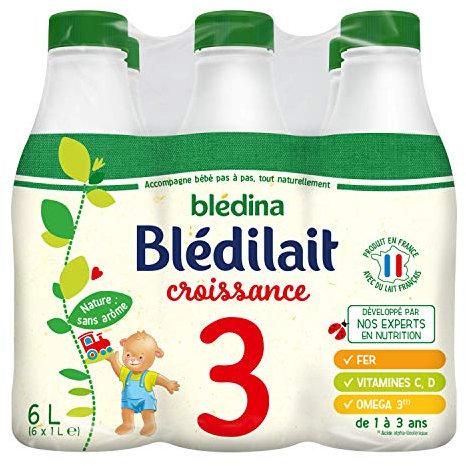 Blédina Blédilait Croissance de 1 à 3 ans, 6 x 1L