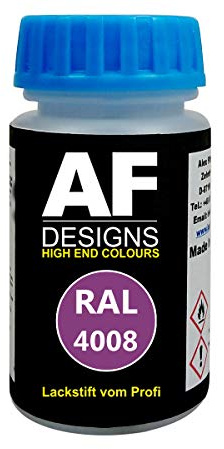 Alex Flittner Designs Stylo Peinture Ral Tous Farbcodes Terne Mat 50ml Séchage Rapide Vernis Voiture Peinture de Laura Reperaturstift - RAL4008 Signal Violet