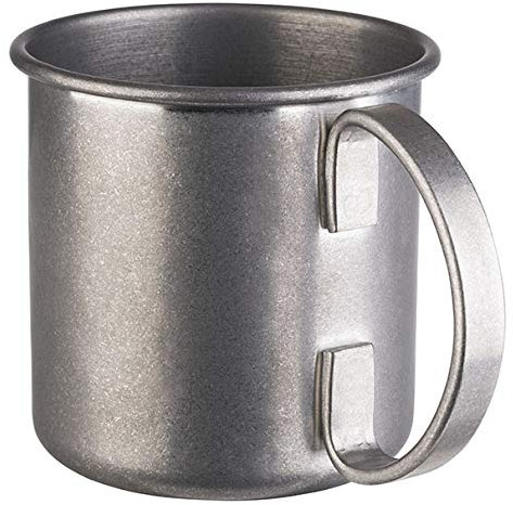 APS 93345 Becher MOSCOW MULE, Ø 9 cm, Höhe 9 cm, 0,45 Liter, Edelstahl, Antik-Edelstahl-Look