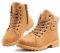 Hitmars Botines Mujer Invierno Botas de Nieve Calentar Forro Forrado de Piel Cremallera Plataforma Antideslizante Cordones Calzado Aire Libre 6-Marrón EU43