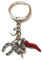 Portachiavi uomo donna in acciaio con pendente portafortuna/corna/zampa/albero della vita/mano di fatima (corno quadrifoglio ciampa di cavallo)
