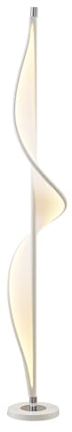 Lucande LED Stehlampe 'Edano' dimmbar (Modern) in Weiß aus Textil u.a. für Wohnzimmer & Esszimmer (1 flammig,) - Stehleuchte, Floor Lamp, Standleuchte, Wohnzimmerlampe, Wohnzimmerlampe