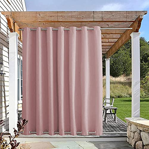 RDJSHOP Outdoor Vorhang mit Ösen Oben und Unten, Wetterfest Aussenvorhang, Blackout Outdoor Vorhänge für Terrasse Garten, Uvschutz Sonnenschutz Sichtschutz Gardine - 1 Stück,Pink-B213xH259cm