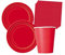 Isola Party Kit festa di compleanno tinta unita color Rosso eco-friendly (32 piatti, 28 bicchieri, 40 tovaglioli)