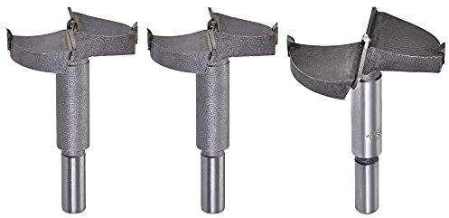 sourcing map Forstner Madera Taladro Juego 45mm/50mm/60mm Diámetro Agujero Sierra Carburo Aleación Acero Punta Redondo Vástago Corte para Carpintería