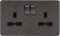 Knightsbridge Screwless 13A 2G DP switched socket,Smoked Bronze
