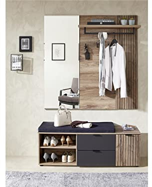möbelando Garderobe Kompaktgarderobe Flurprogramm Dielenmöbel Lydias IV (3-teilig)