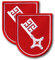 Wappen von Bremen - 2er Set - Schildform - bestickt / Aufnäher / Abzeichen / Emblem - 6,6 x 7,9 cm (6,7 x 8 cm) - zum Aufbügeln / Aufnähen