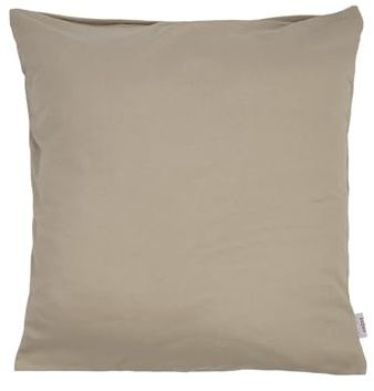 beties BasicSoft Kissenhülle ca. 80x80 cm 100% Baumwolle Jersey Kissenbezug Kopfkissenbezug - Plaza-Taupe