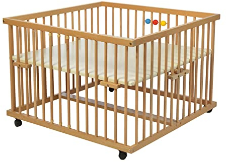 Kidsmax Laufgitter David 100 x 100 cm (klar lackiert)