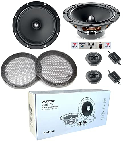Kit Set para Focal Auditor ASE-165 ASE165 1 Kit de 2 vías 6,5 16,5 cm 60 vatios rms 120 vatios máx. con 2 woofers 2 tweeters 2 crossovers 91,5 db + Rejillas y 5 Pegatinas Gratis, por par