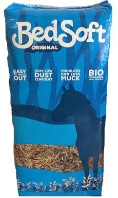 Bedsoft Original Blue - 16KG Wheat Straw Horse Bedding, Premium Bio Degradable