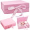 Geschenkbox mit Schleife, 21x17x7cm Magnetische Geschenkbox, Geschenkschachtel mit Deckel, Wiederverwendbare Geschenkkarton, Geschenk Box für Hochzeit Geburtstag Weihnachten (Rosa)