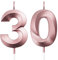 FAINCA 3D Kerzen Geburtstag, 5CM Roségold Geburtstagskerzen Zahlen, Helle Geburtstagskerze, Tortendeko Geburtstag, Birthday Candles für Geburtstagsdeko (Nummer 30)