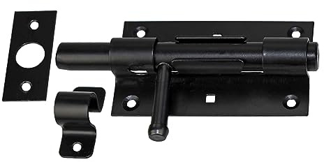 Bolzenriegel Türriegel Torriegel 100/16 Schubriegel Torschieber Schwarz (2, 100/16 S)