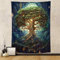 Tapzen Baum des Lebens Wandteppich für Schlafzimmer – Mond Stern Galaxie Wald Natur Wandbehang – Boho Pflanze Vertikale Dekoration für Wohnzimmer Wohnheim (101,6 x 76,2 cm)