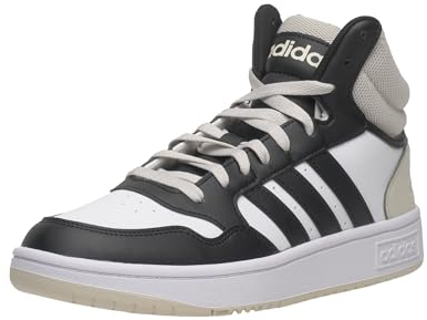 adidas Homme Hoops 3.0 Mid Lifestyle Basketball Classic Vintage Shoes Chaussures, Cloud White/Core Black/Orbit Grey, 44 EU