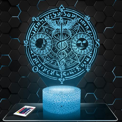 Moderne LED Ambiente LampeHermesstab Asklepios Mythologie Medizin, Geschenkidee deko Griechisch Antik. Lampe deko Büro Wohnzimmer, Fan Griechisch Antik